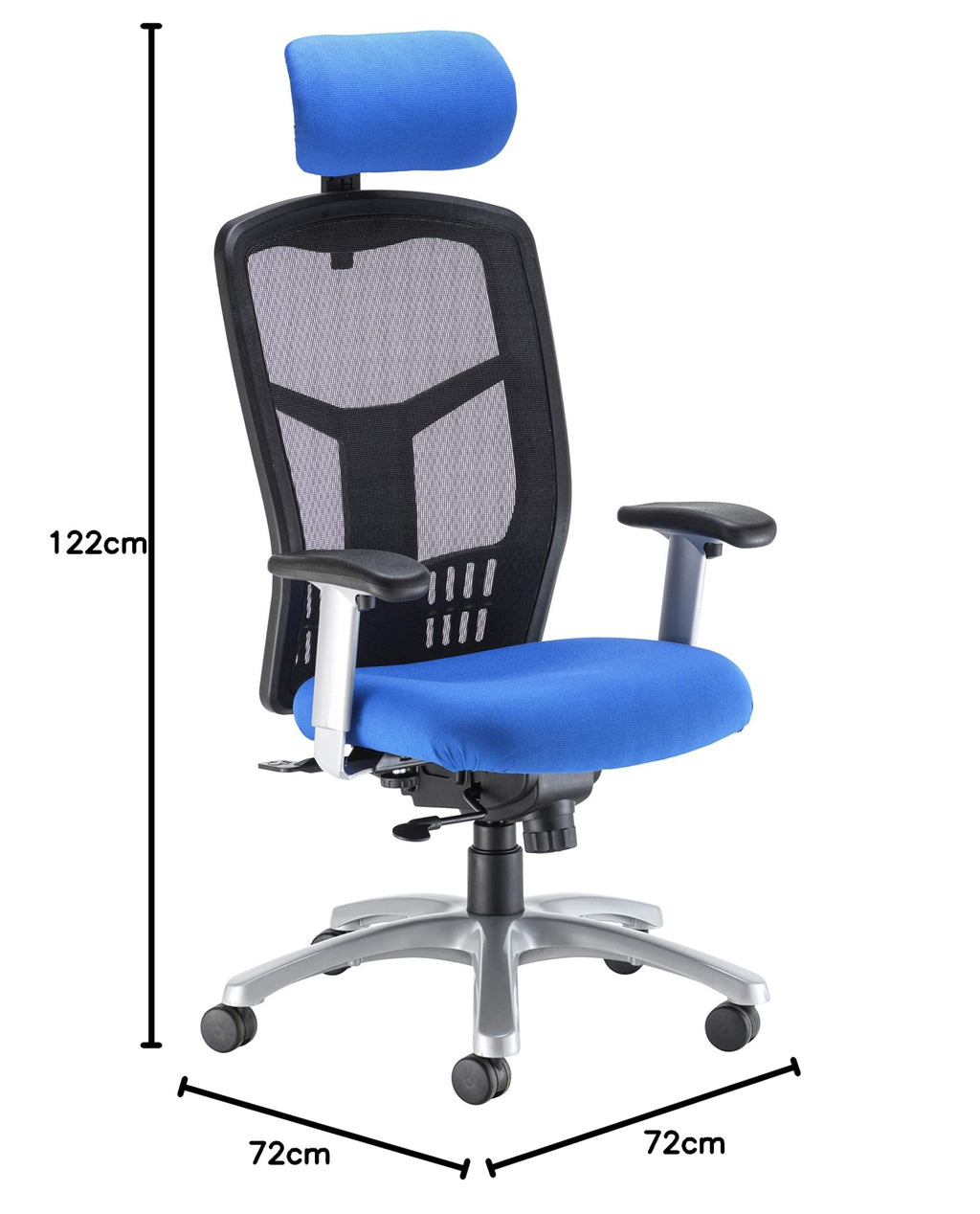 Office Hippo Desk Chair, Ergonomic Heavy Duty Office Chair, Fully Adjustable For Extra Comfort & Support, Torsion Control Computer Chair For 24 Hour Use, 152kg User Weight - Black