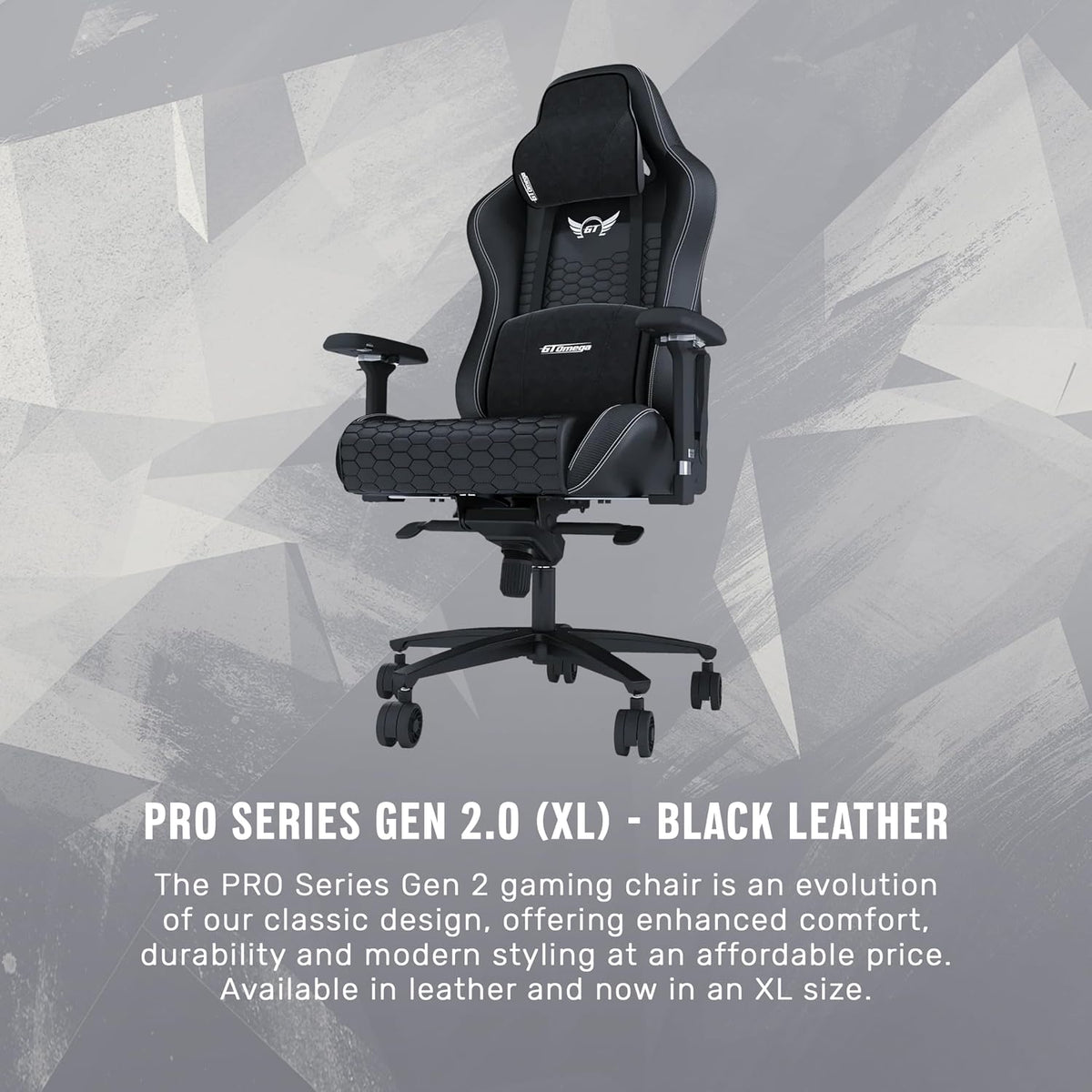 GT OMEGA PRO Series Gen 2 XL - Black, Up to 180° Recline, 360° Rotation