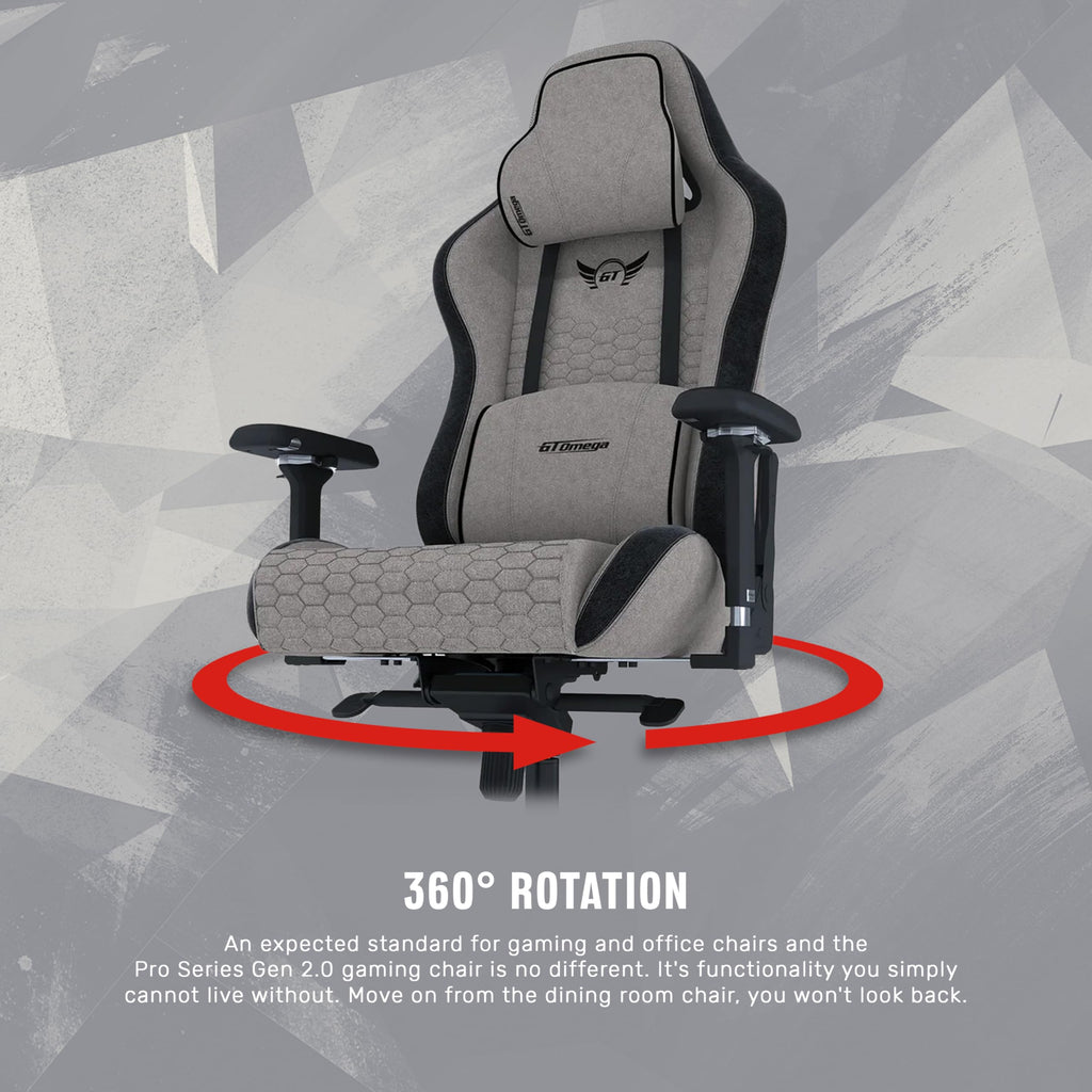 GT OMEGA PRO Series Gen 2 XL - Black, Up to 180° Recline, 360° Rotation