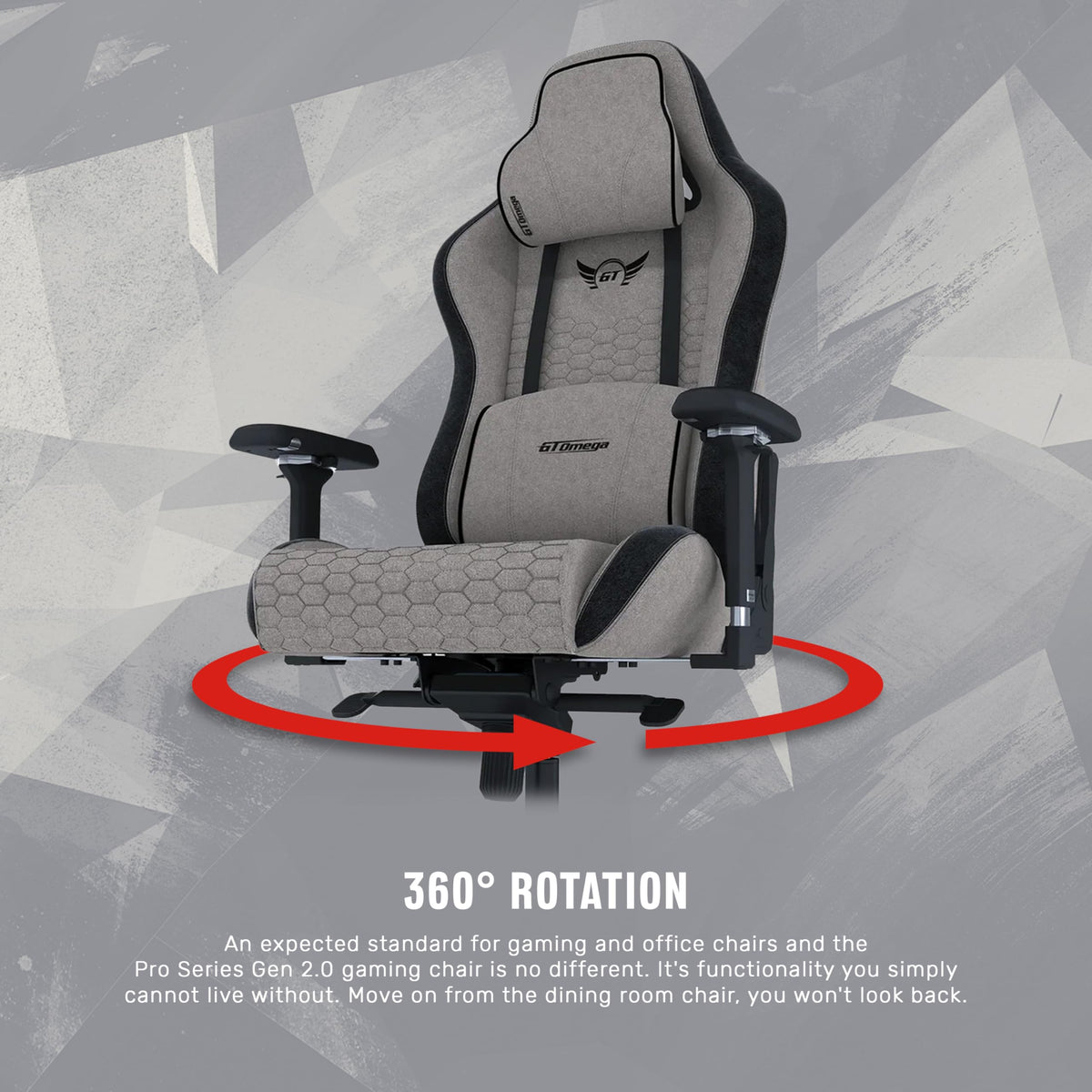 GT OMEGA PRO Series Gen 2 XL - Black, Up to 180° Recline, 360° Rotation