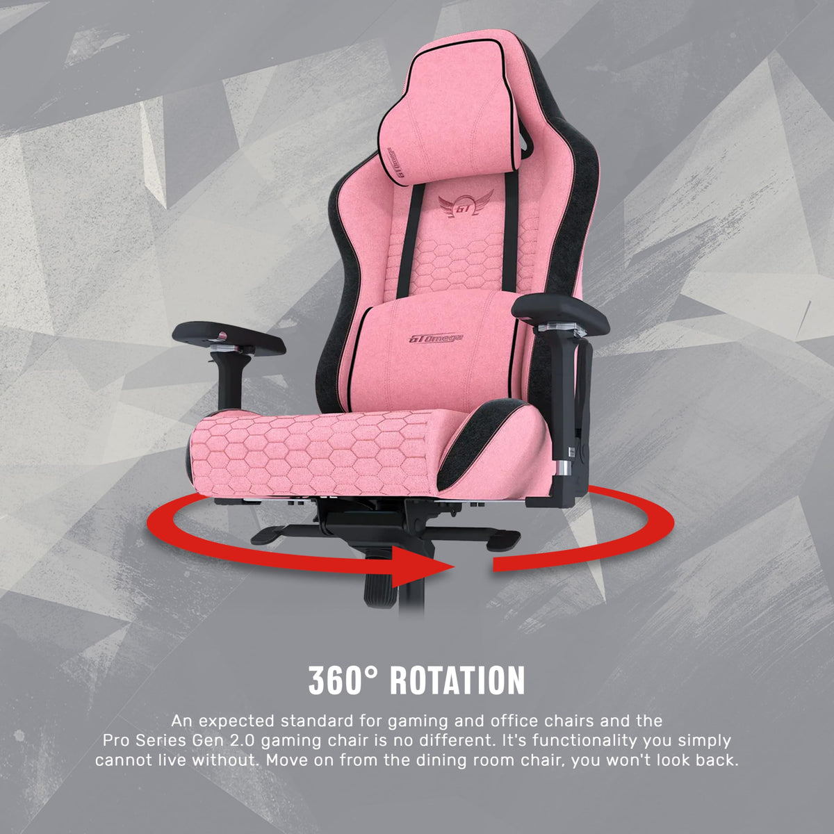 GT OMEGA PRO Series Gen 2 XL - Black, Up to 180° Recline, 360° Rotation