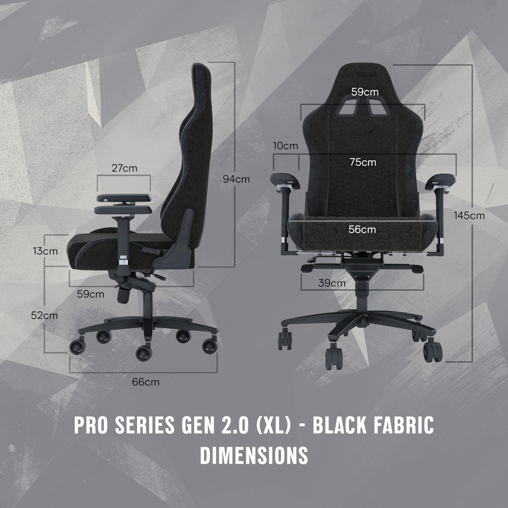 GT OMEGA PRO Series Gen 2 XL - Black, Up to 180° Recline, 360° Rotation
