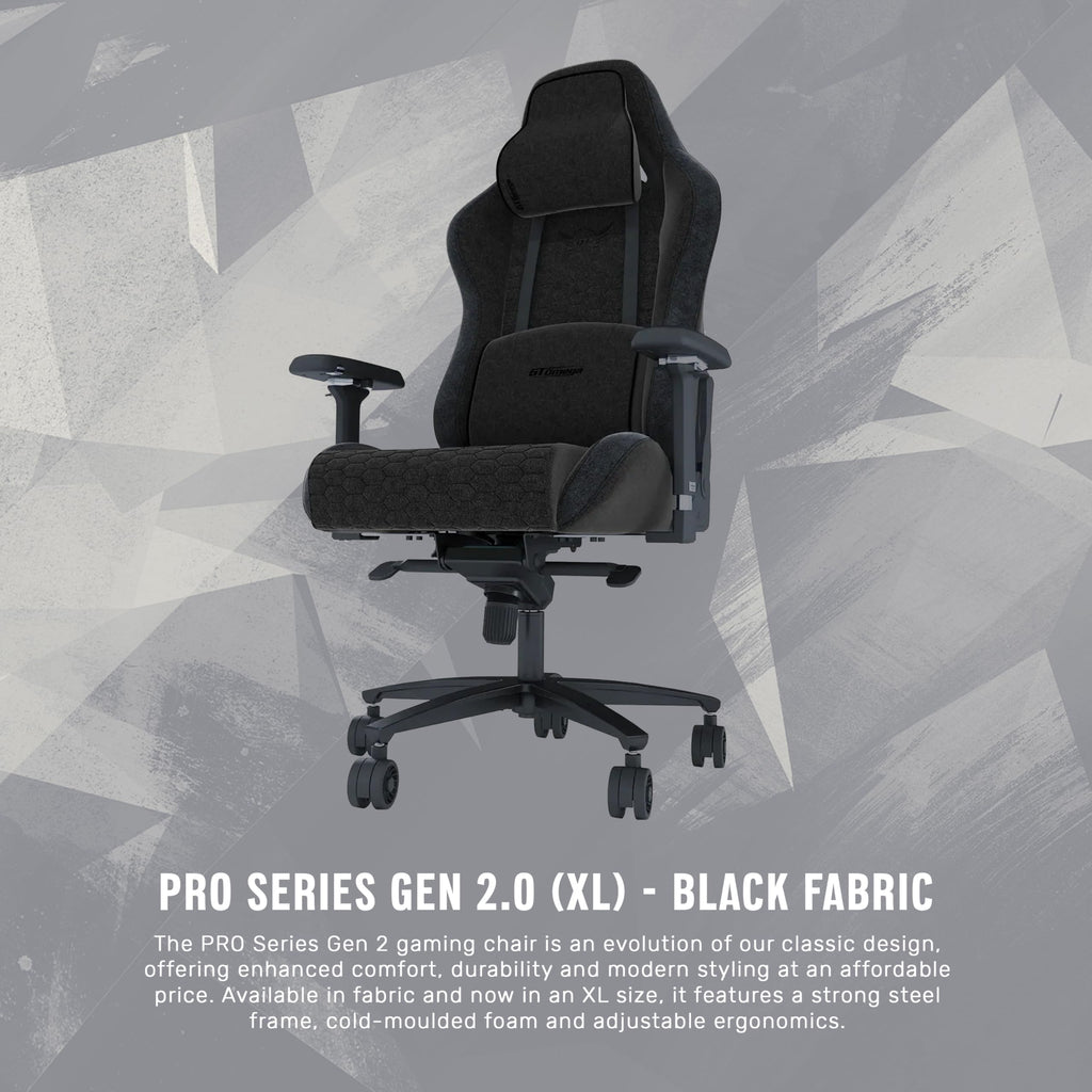 GT OMEGA PRO Series Gen 2 XL - Black, Up to 180° Recline, 360° Rotation