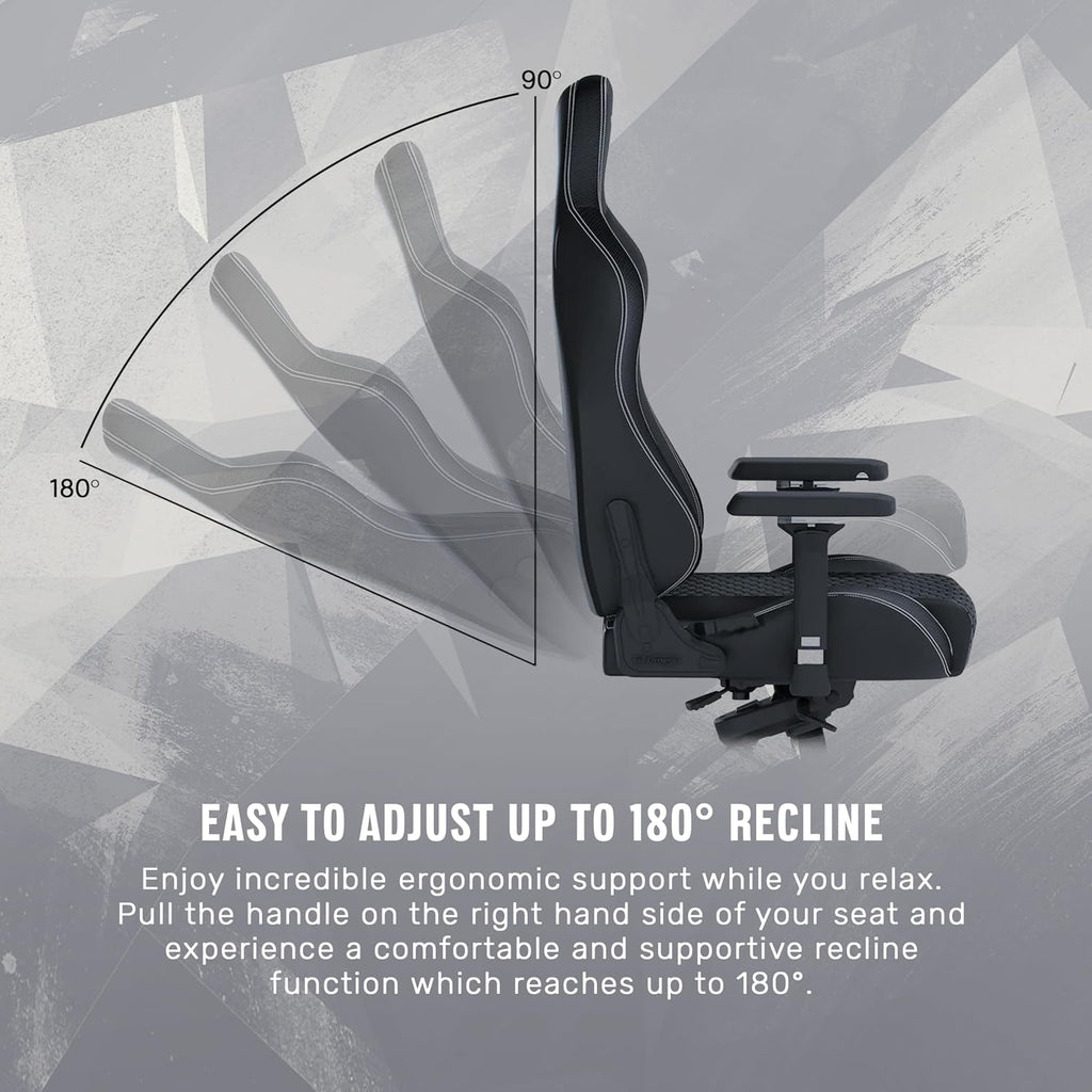 GT OMEGA PRO Series Gen 2 XL - Black, Up to 180° Recline, 360° Rotation